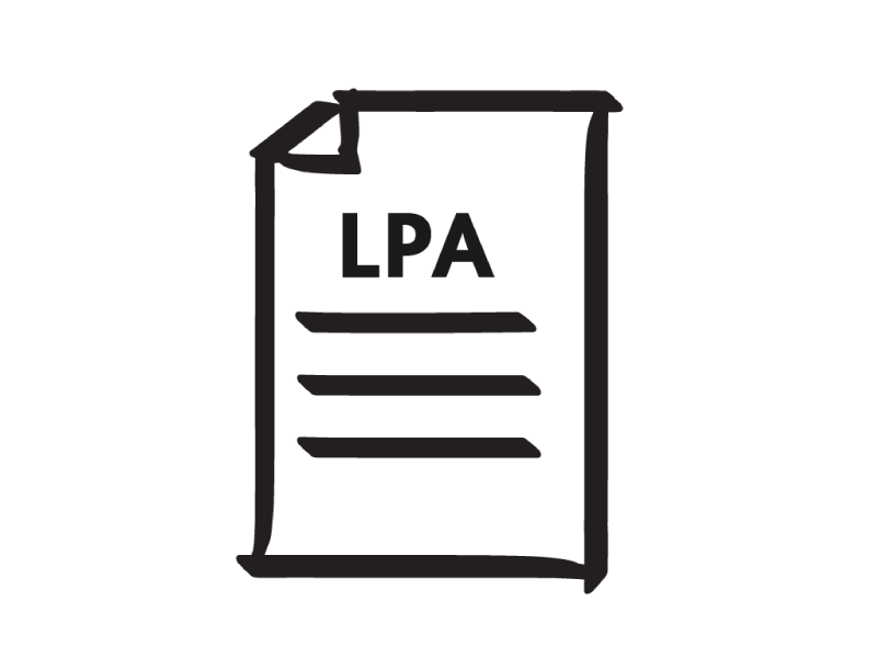 A hand drawn basic representation of an LPA document